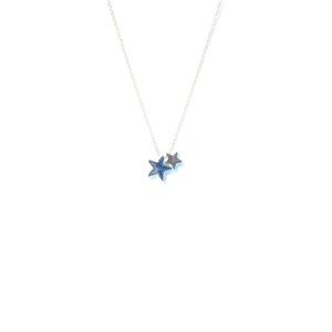 Bundle 3 for $30. Silver double stars necklace